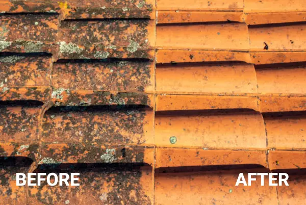 Before and After result of west covina house roof