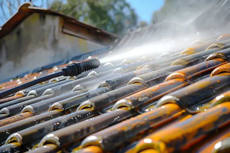 Cleaning 3 year stained roof