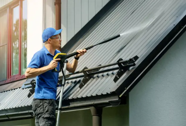 Roof cleaning a house in california